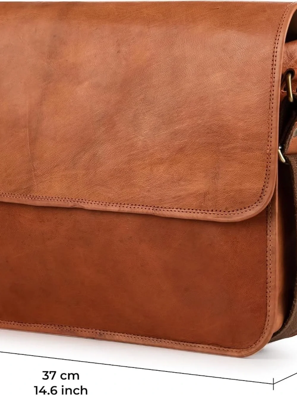 Men's Vin Leather Berliner  Messenger Bag in Cognac Brown - Classic Urban Carry